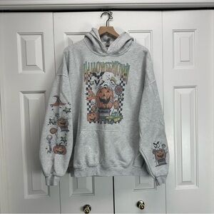 Halloween Town Movie Hoodie Light Heather Grey Size XXL
